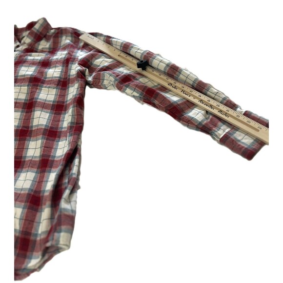 Cabela's Men's Red/White Plaid Flannel 100% Cotton Button Down Shirt Size L Tall - Picture 11 of 11